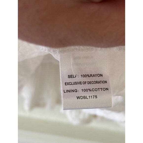 Lost + Wander Lace Crochet  V-Neck Tunic Dress White With Long Sleeves - Picture 7 of 13